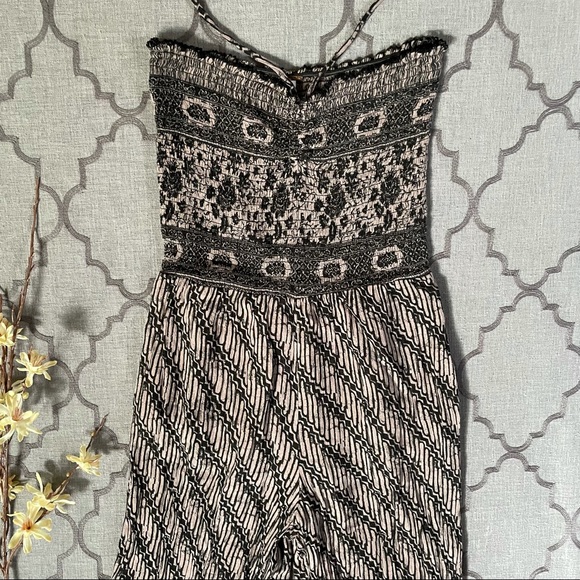 Free People Chic Smocked Wide Leg Halter Jumpsuit - Picture 2 of 16